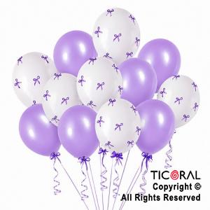 SET DE GLOBOS LATEX MO�O LILA Y BLANCO x 33 UNIDADES